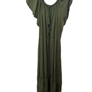 Time & Tru Olive Green High Low Size XL Dress